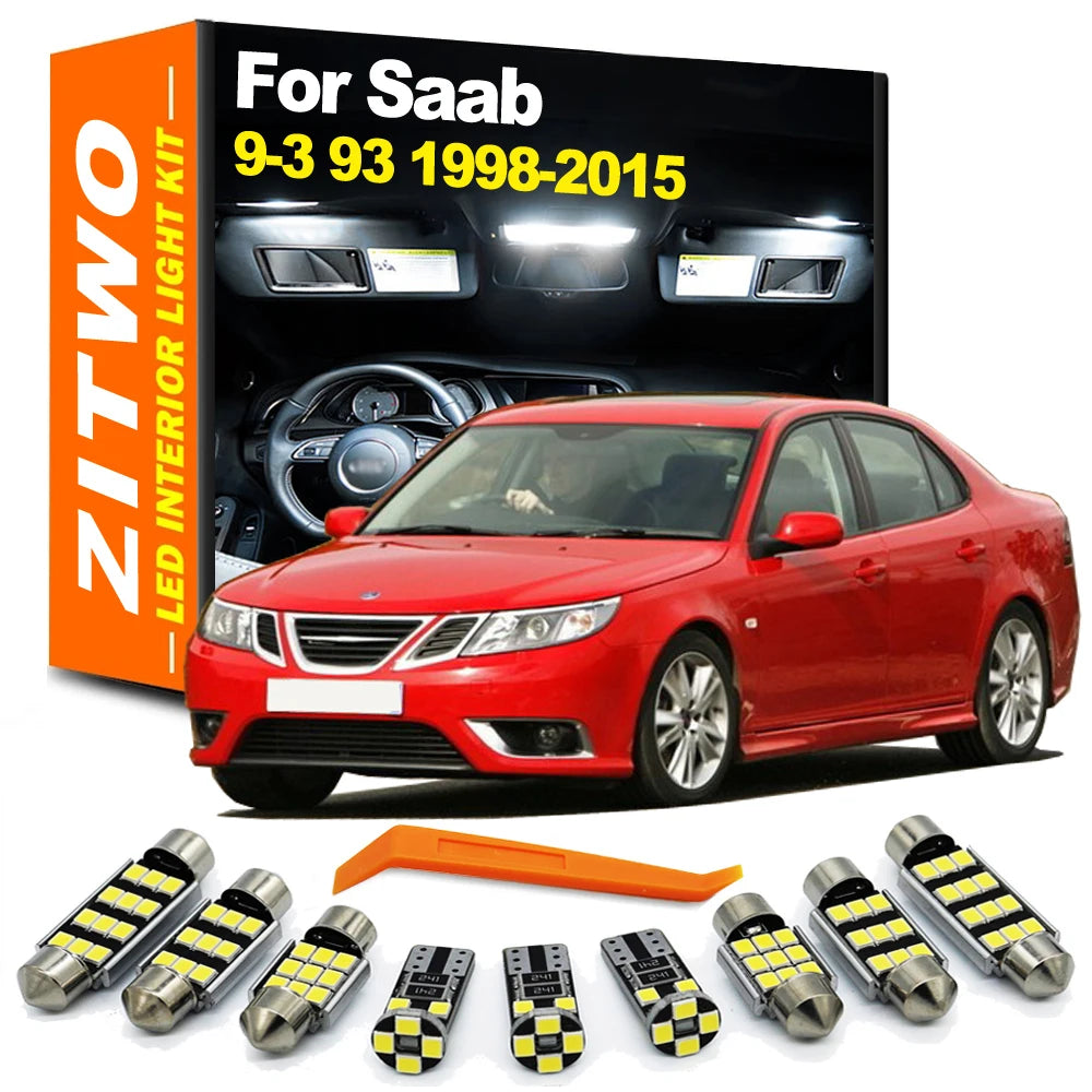 ZITWO LED Interior Light Bulb Kit For Saab 9-3 93 YS3D YS3F Aero Sedan Wagon Cabrio 1998-2008 2009 2010 2011 2012 2013 2014 2015