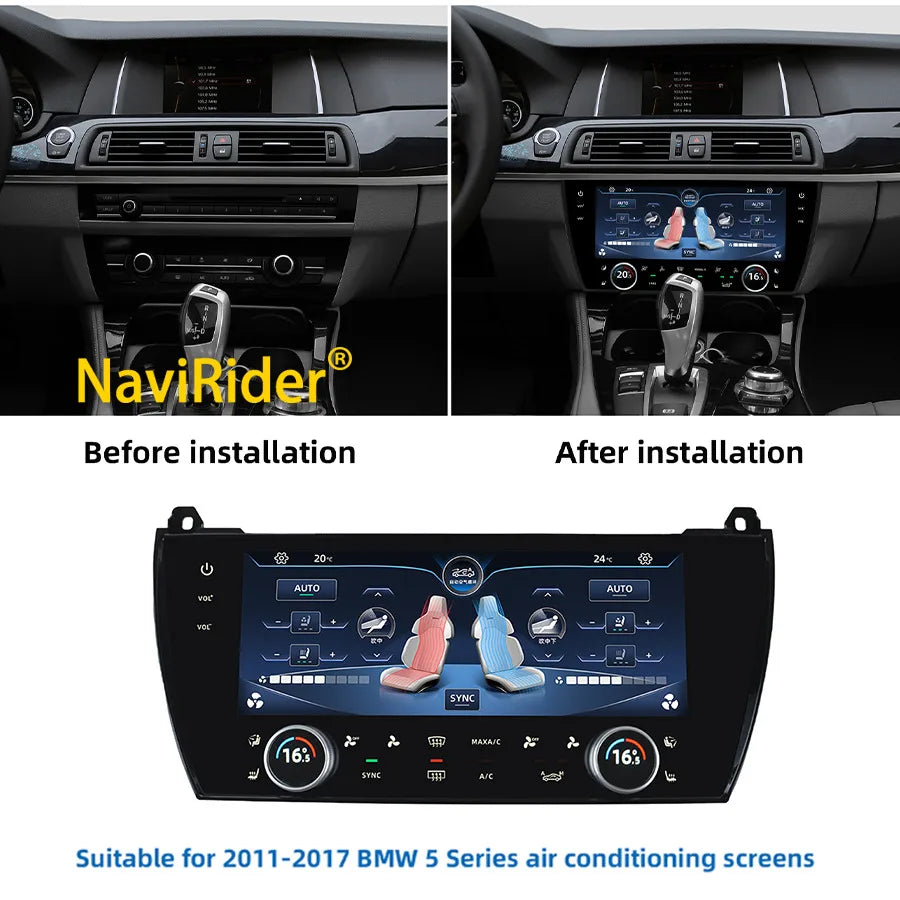 For BMW 5 Series 2011-2017 HD AC Panel Board Climate Control 10.25 inch LCD Large Touch Sc | AUTOKITSHOP