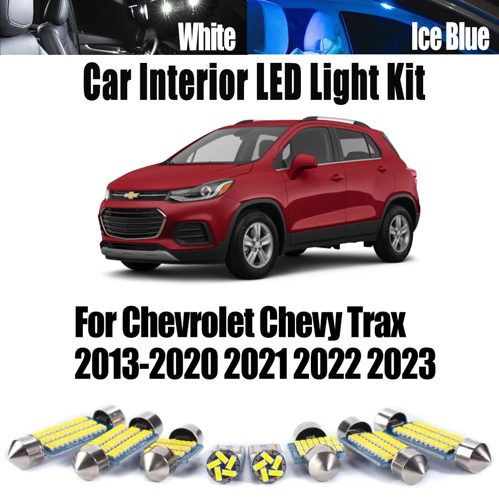 13-Piece LED Interior Light Kit for Chevrolet Chevy Trax 2013- 2019 - Canbus Dome Map Door Trunk Bulbs | AUTOKITSHOP