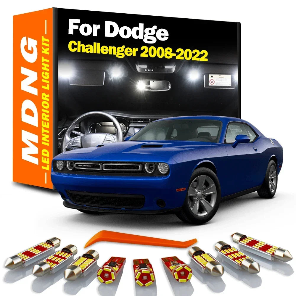 13-Piece LED Interior Light Kit for Dodge Challenger 2008- 2017 - Canbus Dome Map Door Trunk Bulbs | AUTOKITSHOP