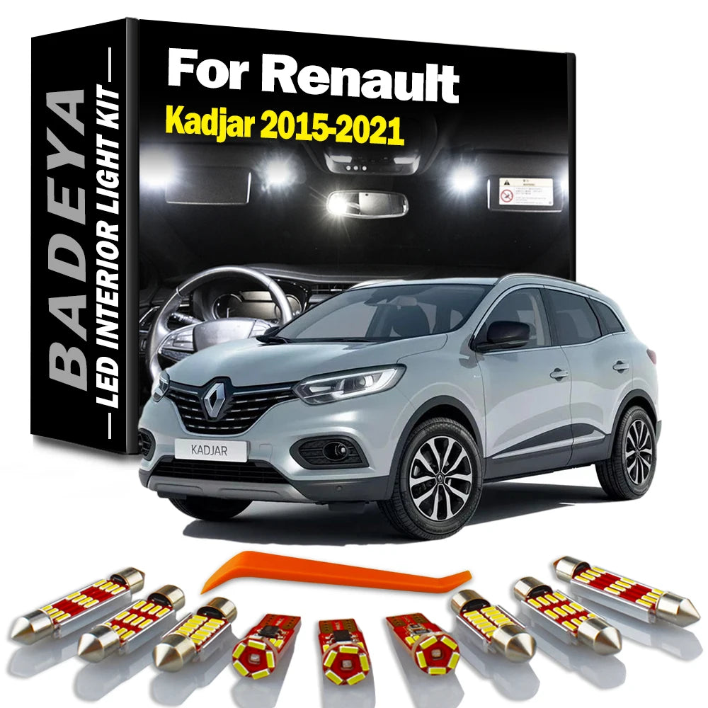 14-Piece LED Interior Light Kit for Renault - Canbus Error-Free Interior Bulbs