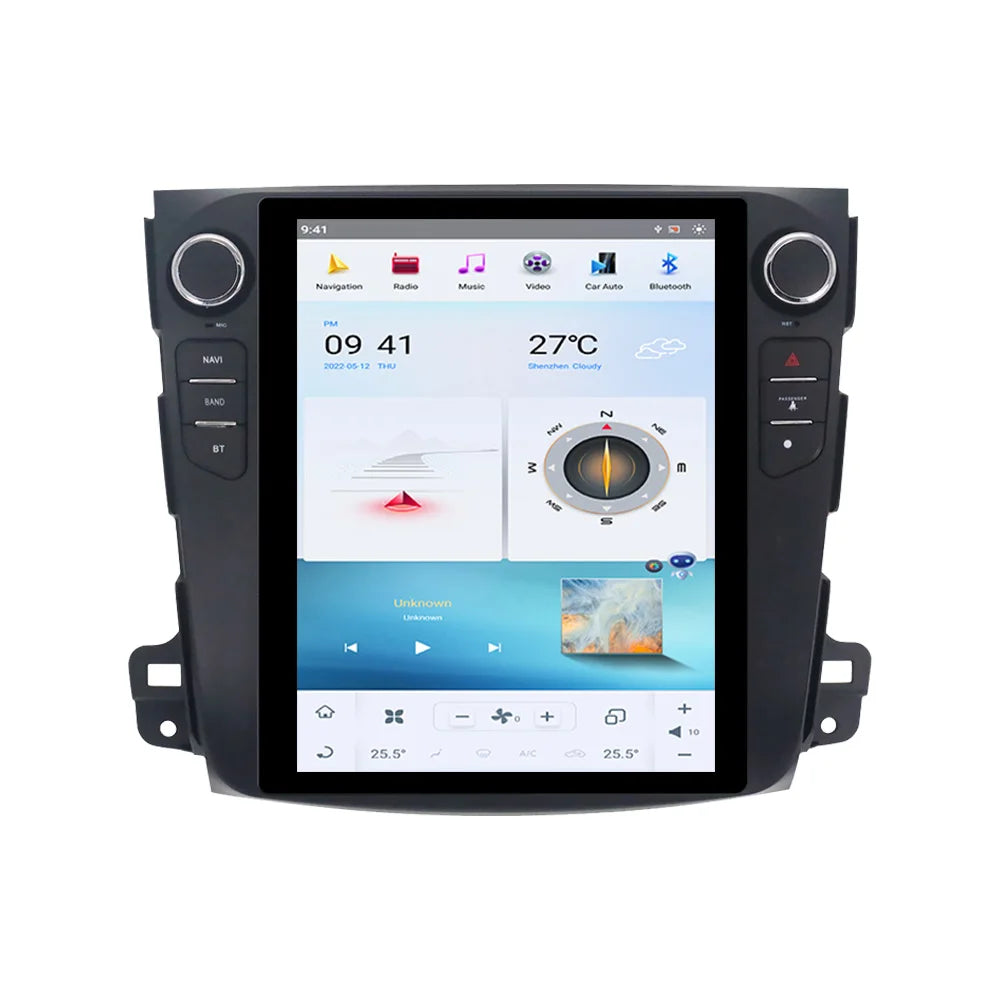 Carplay Android 13 Qualcomm 665 For Mitsubishi Outlander 2006-2012 Tesla Screen Car GPS Na