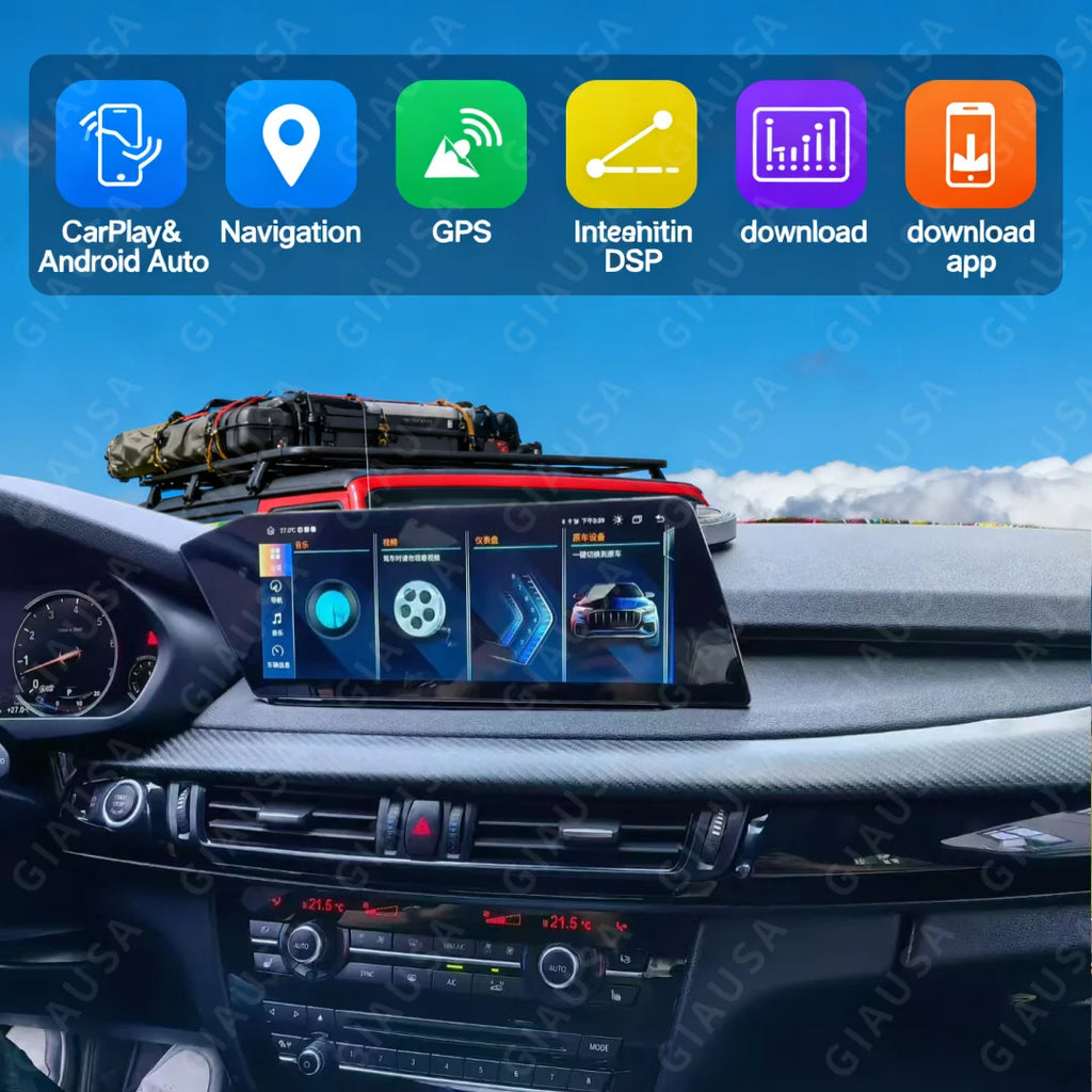 12.3" QLED Screen Android 13 Car Radio For BMW X5 X6 F15 F16 2014-2017 NBT System Multimed
