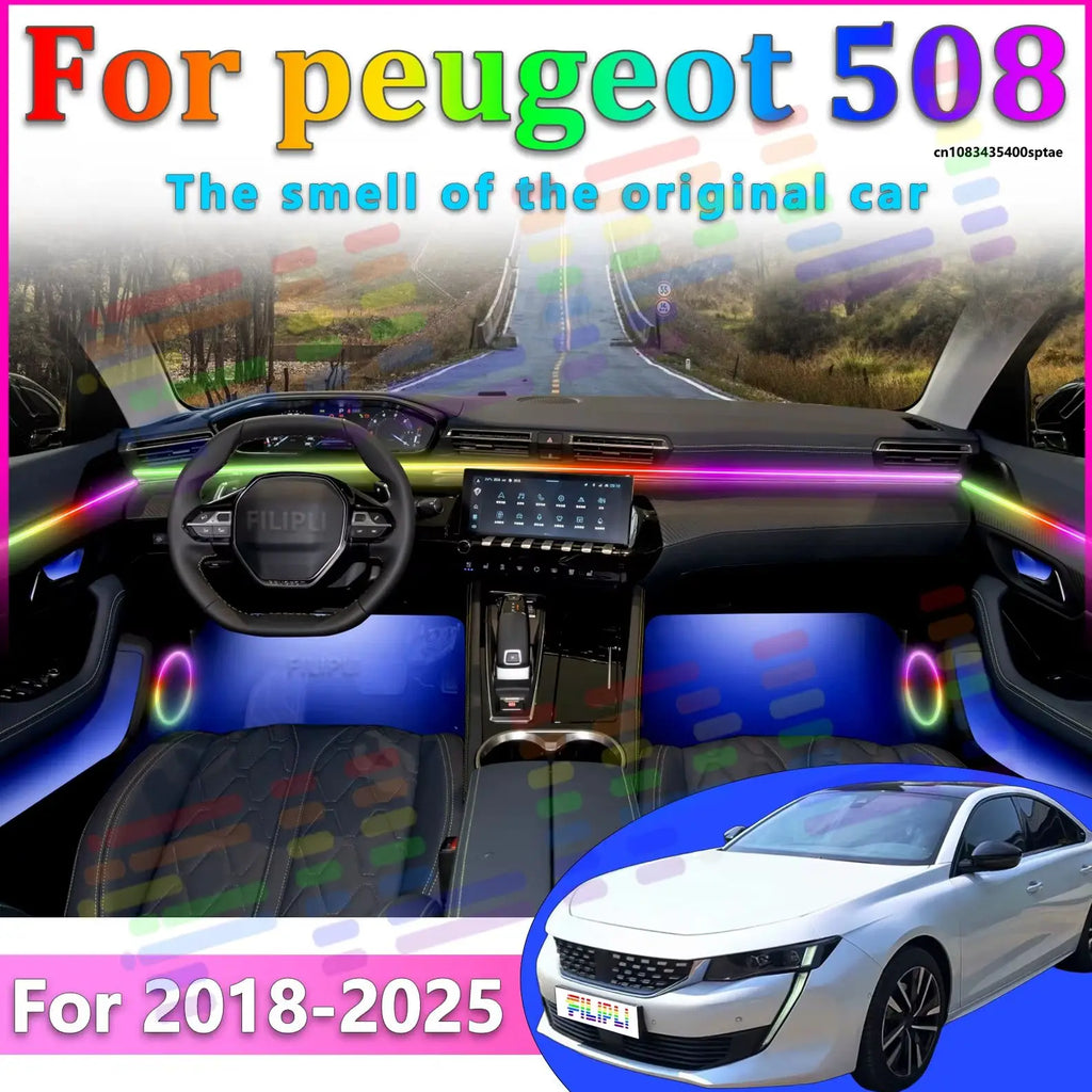 64 RGB - Neon Strip - for Peugeot 2018-2026 - App Control - Car Interior Lighting | AUTOKITSHOP