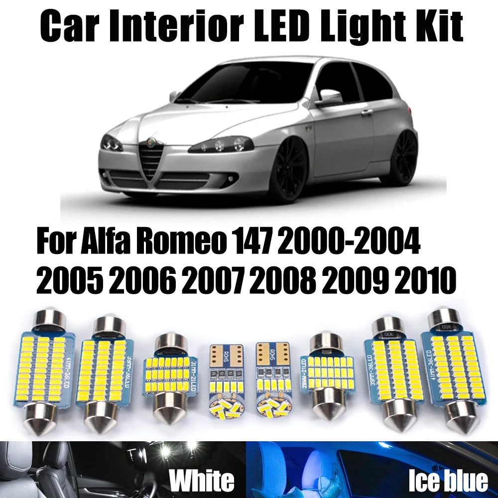 Canbus LED Interior Map Dome Light Car Reading Lamp Kit For Alfa Romeo 147 2000-2004 2005