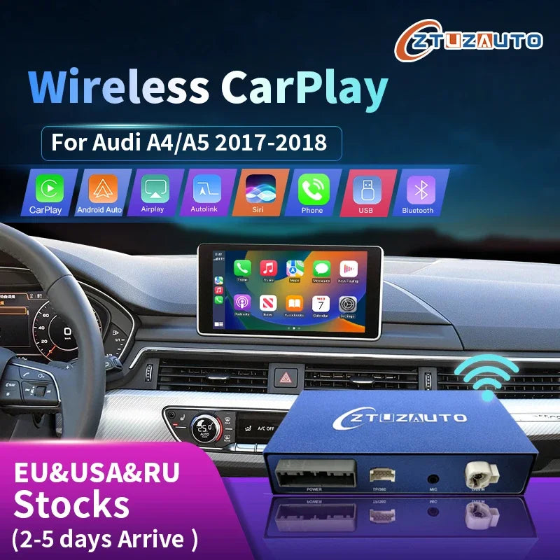Latest Wireless CarPlay Android Auto Interface for Audi A4 A5 2017-2018, with Mirror Link