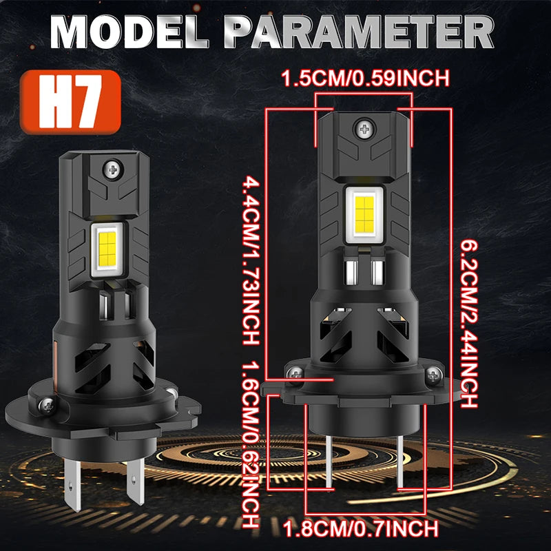 6700W H7 Led Canbus Light CSP 1:1 Mini Size Car Headlight 6700000LM Super Bright Wireless
