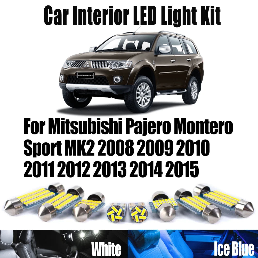 17-Piece LED Interior Light Kit for Mitsubishi Pajero Montero Sport MK2 2008- 2011 - Canbus Dome Map Door Trunk Bulbs...