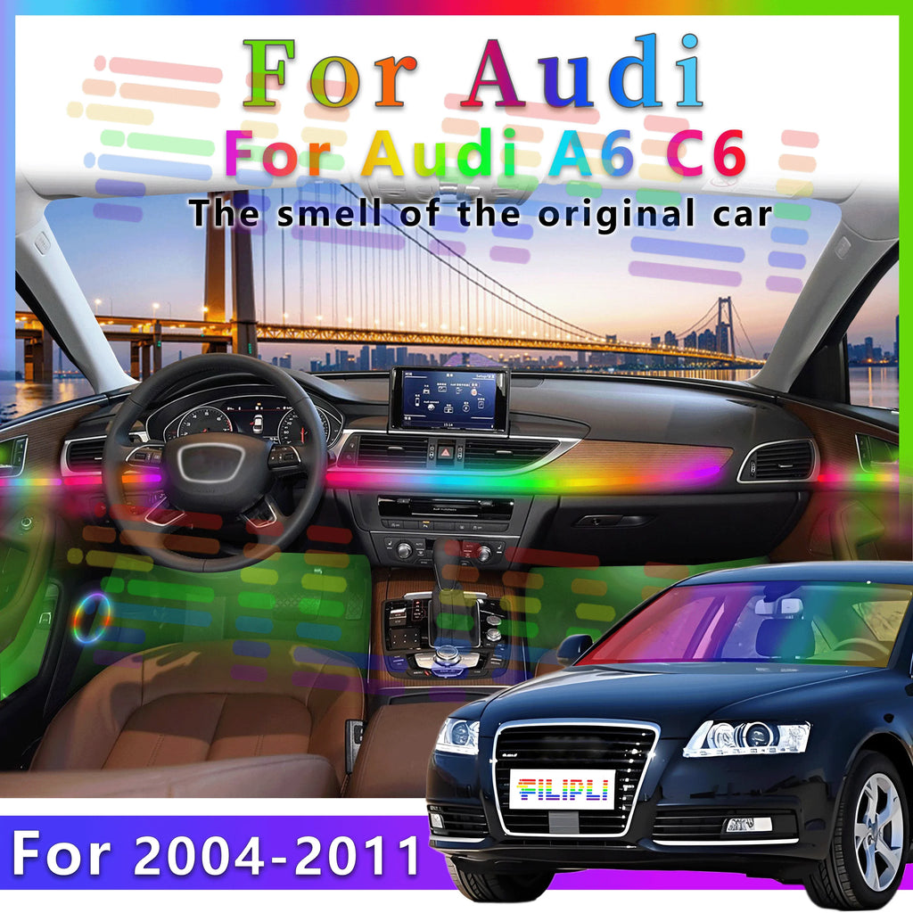 For Audi A6 C6 Elevate Your Driving Vibe with Hidden LED Ambient Light Strips for Car Interiors B... | AUTOKITSHOP