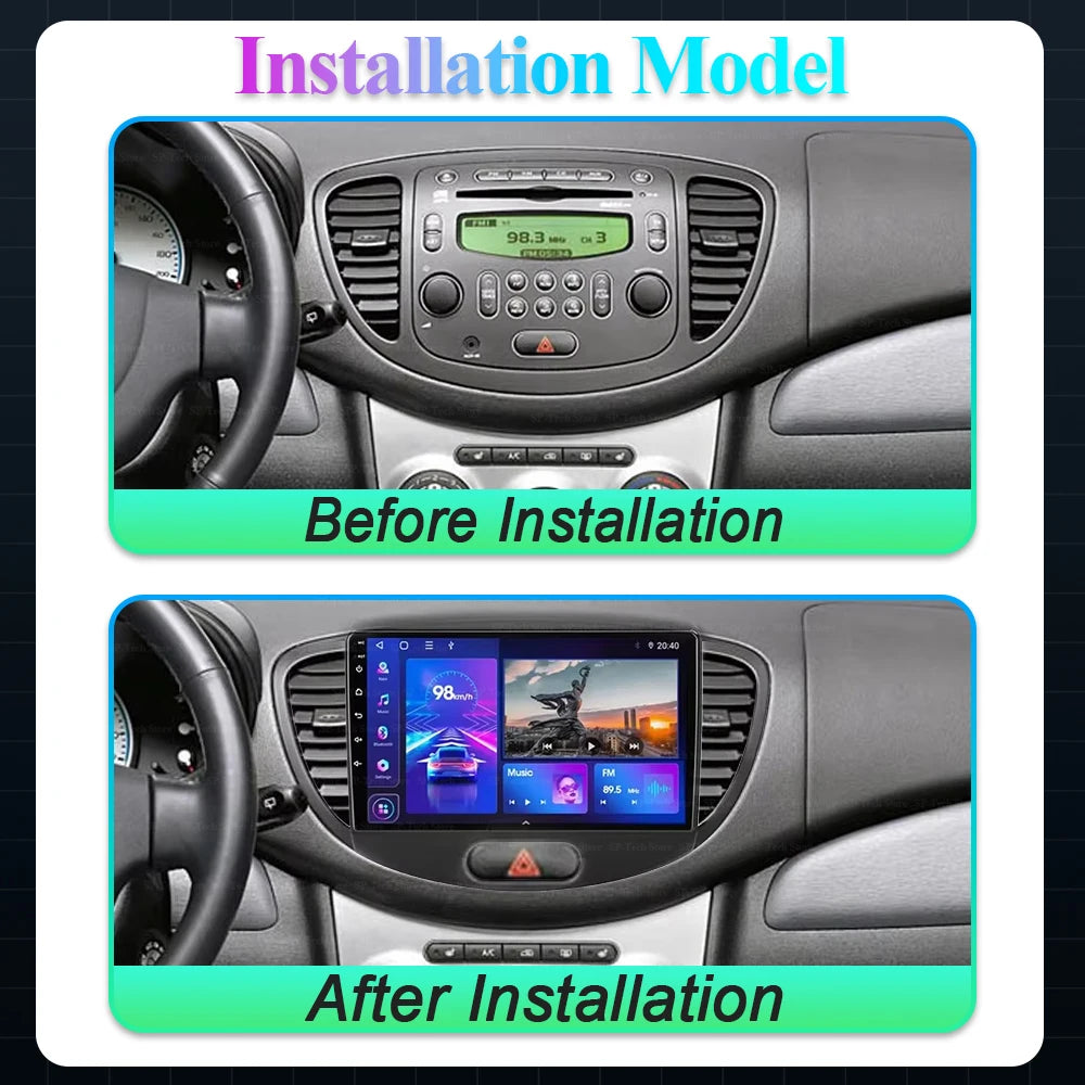 Android 16 For Hyundai I10 2007 2008 2009 2010-2013 Auto Multimedia Video Player Carplay N | AUTOKITSHOP