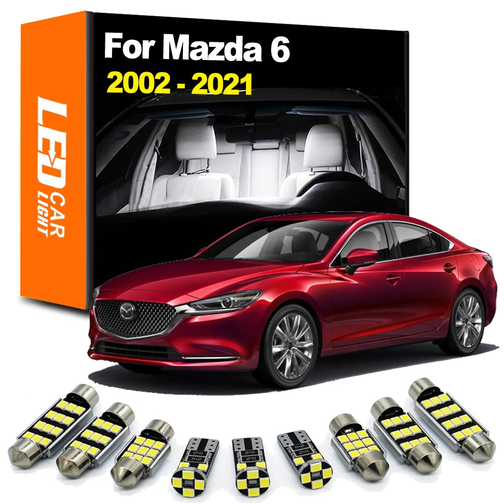 LED Interior Light Kit for Mazda 6 Mazda6 2002-2015 - Canbus Dome Map Door Trunk Bulbs | AUTOKITSHOP