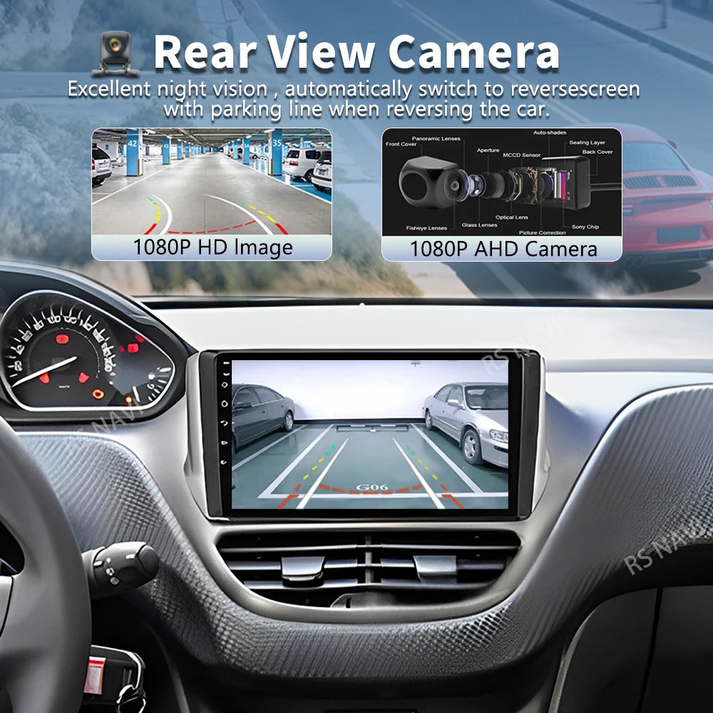Android 16 For Peugeot 208 2008 2012-2018 2K QLED Android Car Radio Multimedia Video Playe