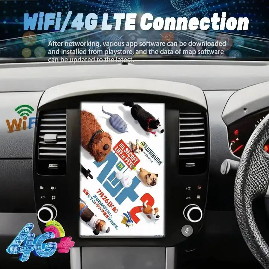 Stereo Auto Radio GPS Car Navigation 4G WiFi Head Unit 12.8" Android Multimedia Video Play