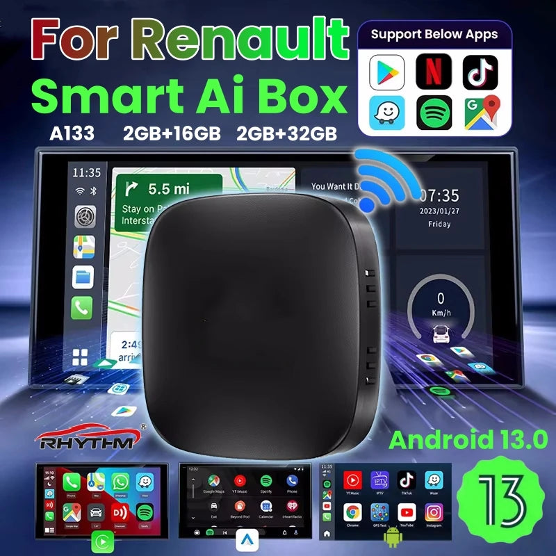 CarPlay Ai Box Android 13 Wireless Android Auto For Netflix Youtube For Renault Twingo Dus | AUTOKITSHOP