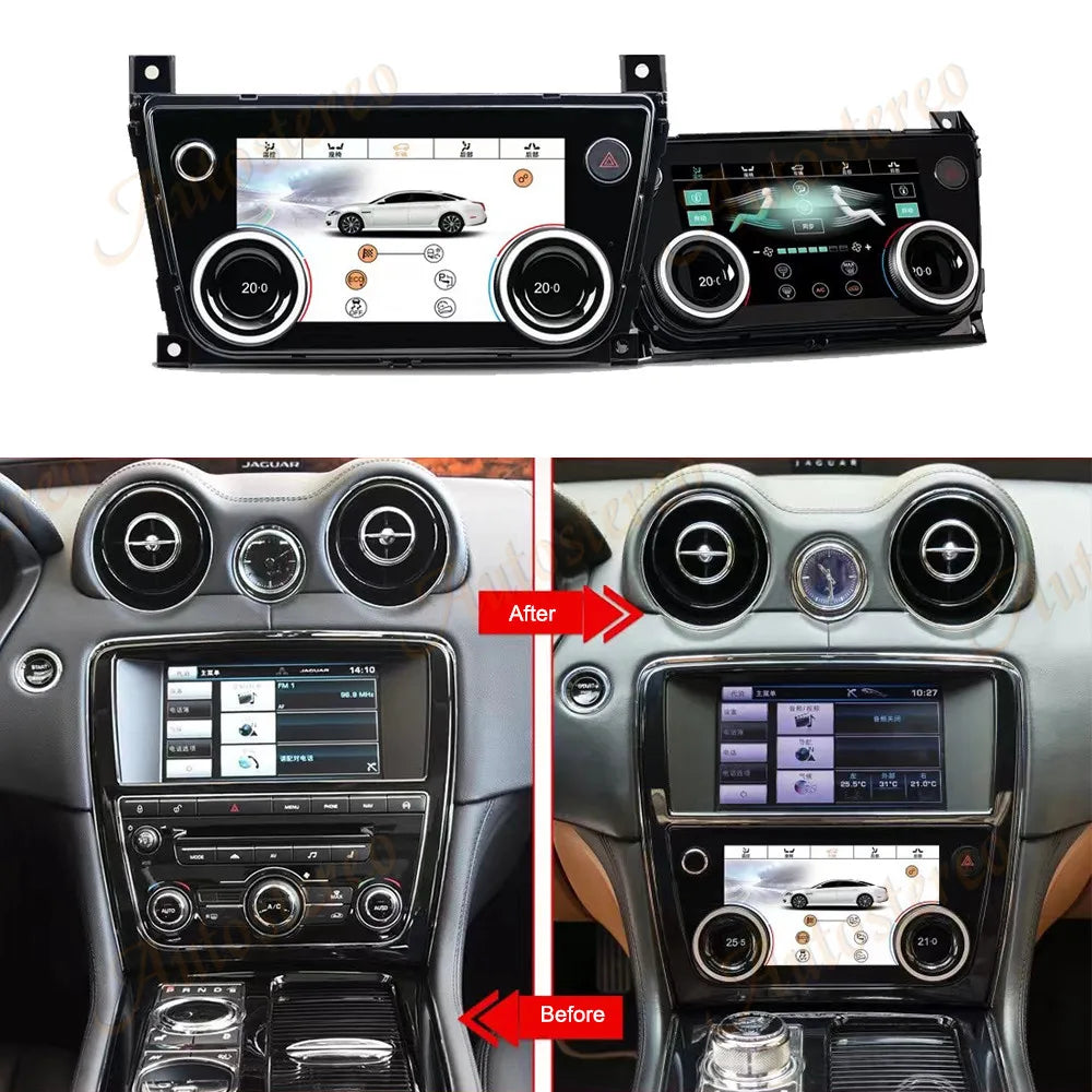 Car Digital Climate Board AC Screen For Jaguar XJ 2009-2017 Car Radio Air Conditioning Scr