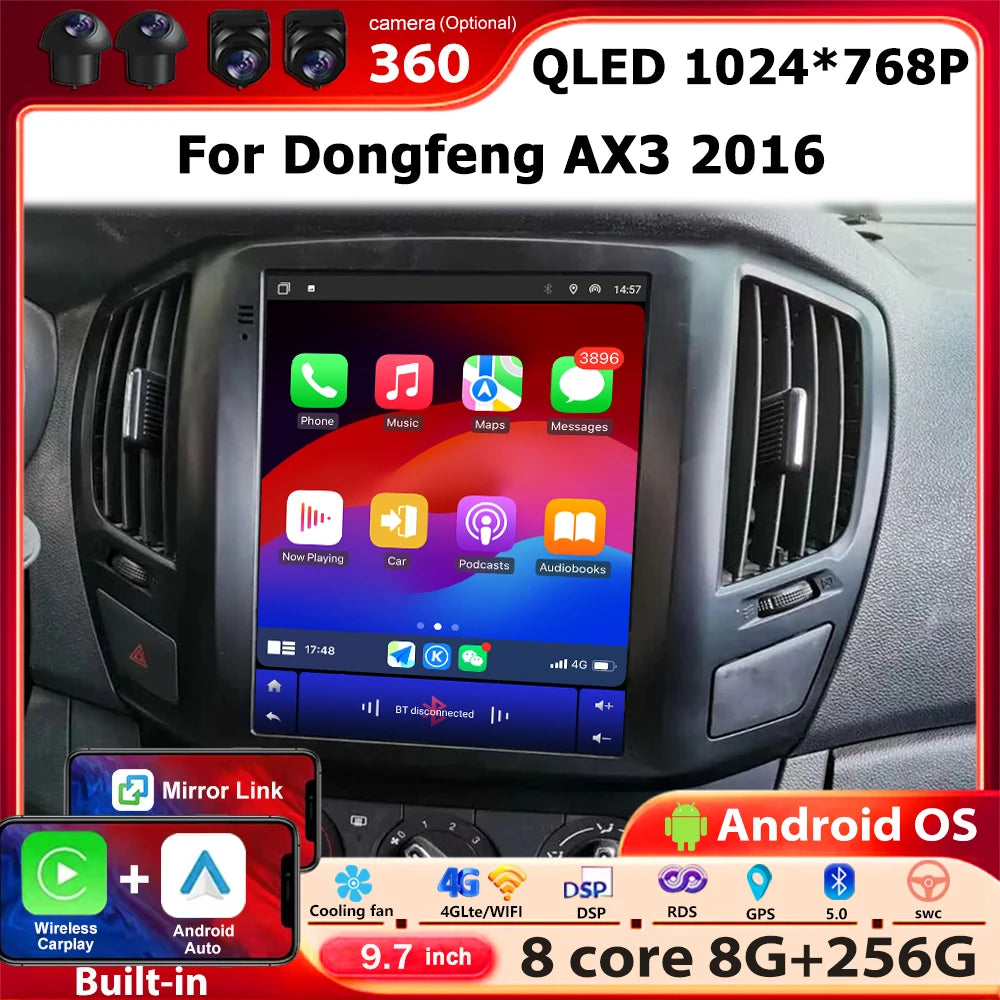 Android 16 Auto For Dongfeng AX3 2016 Car Radio Multimedia Video Player GPS Navigation Ste