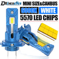 H7 LED Canbus 1:1 Mini Size Car Headlights Turbo Fan STG Universal 6000K Cool White Plug&P