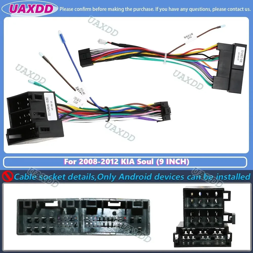 For 2008-2012 KIA Soul 9INCH 2 Din Car stereo CD Android frame panel fascia cable video ha