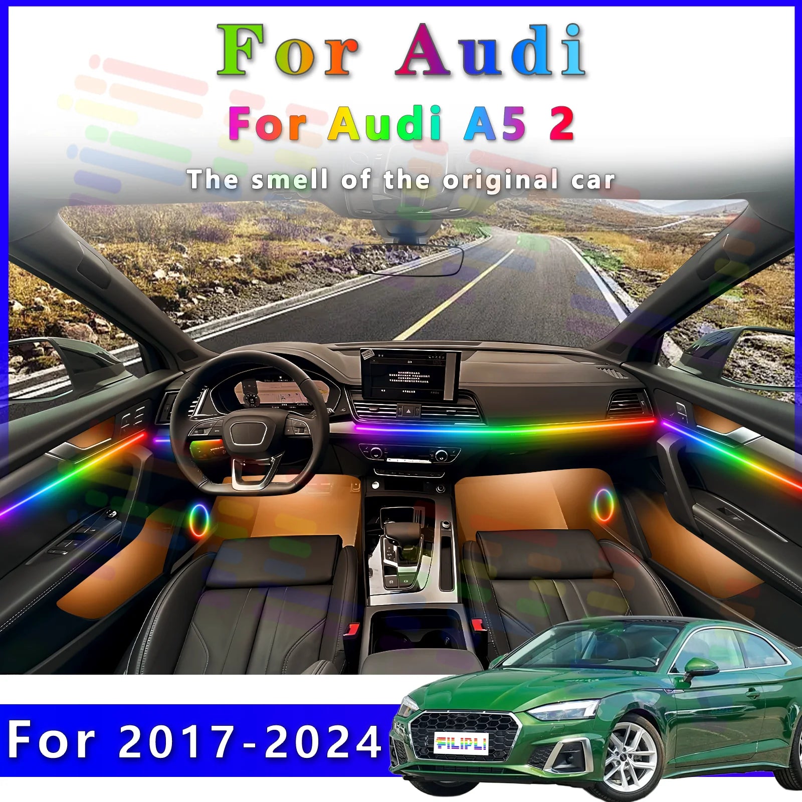 RGB - Ambient Light - for Audi A5 2017-2024 - App Control - Car Interior Lighting | AUTOKITSHOP
