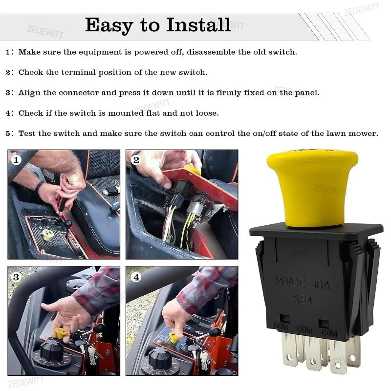 For John Deere Lawn Tractor Heavy Duty PTO Switch AM119139 AM131966 L105 L108 L1 for WH48A S130 L105 - Automotive LED Li