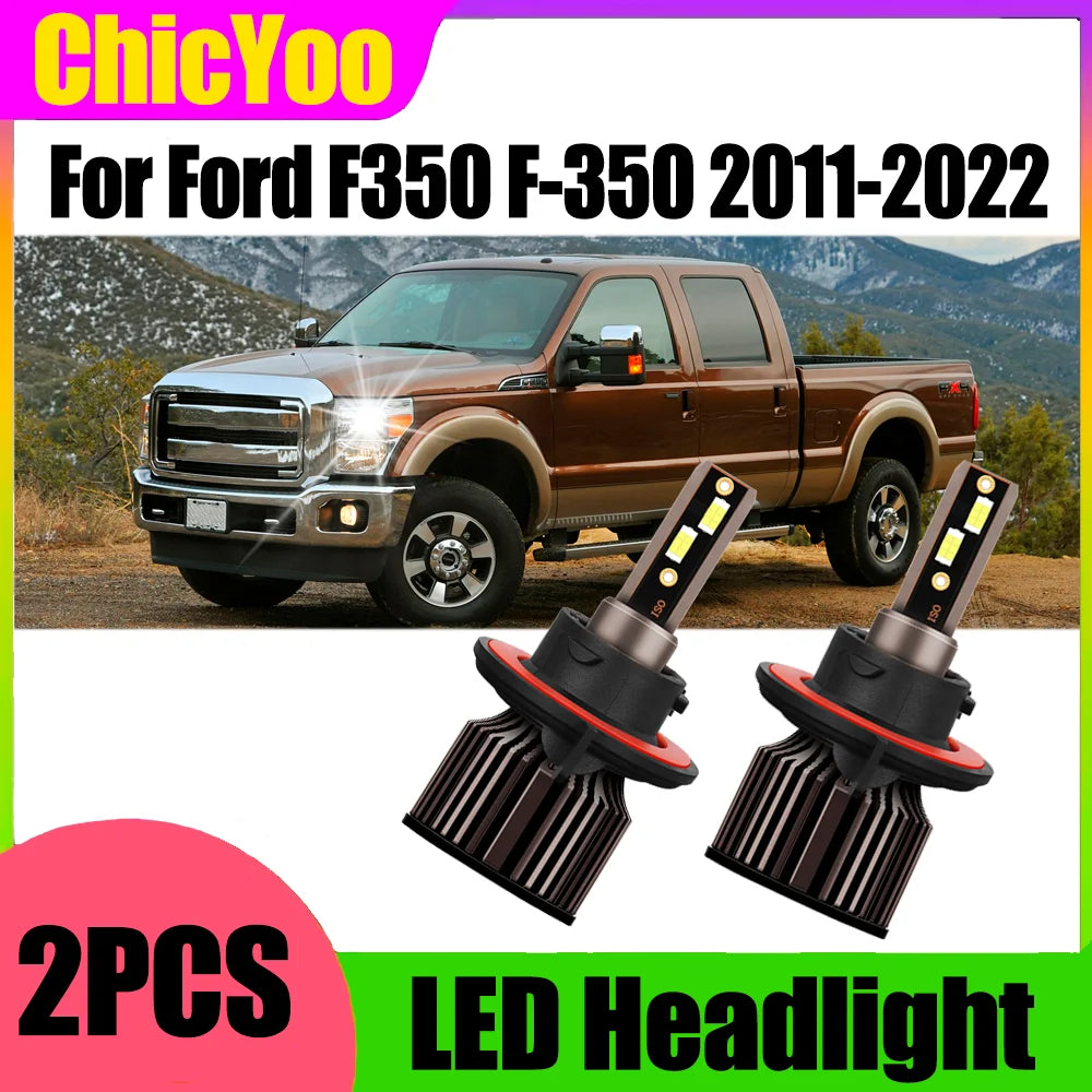 6500K White LED Headlights 3570 CSP Chips For Ford F350 F-350 2011 2012 2013 2014 2015 201