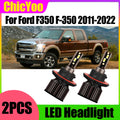 6500K White LED Headlights 3570 CSP Chips For Ford F350 F-350 2011 2012 2013 2014 2015 201