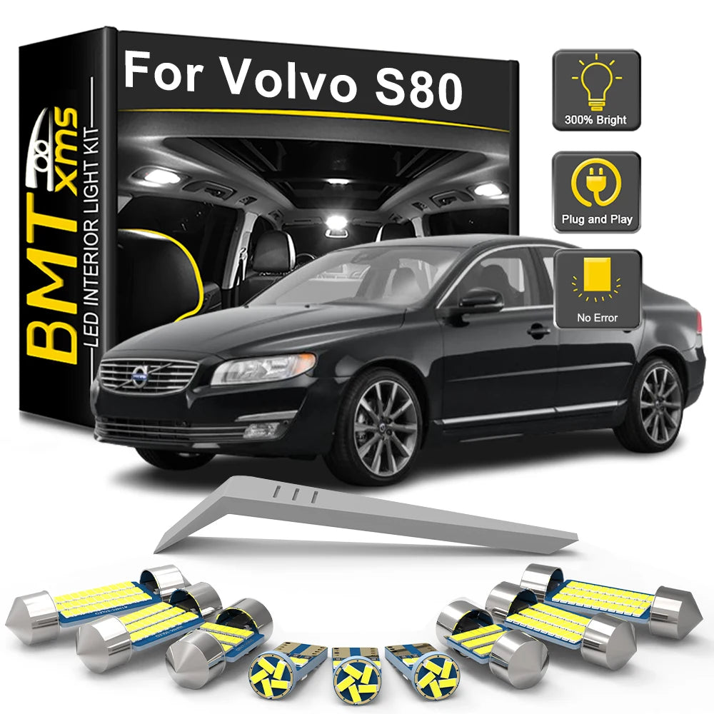 15-Piece LED Interior Light Kit for Volvo S80 2007-2013 - Canbus Dome Map Door Trunk Bulbs | AUTOKITSHOP