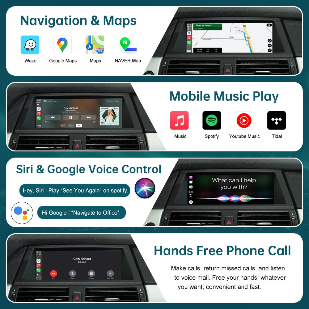 RoadTop Wireless CarPlay Linux Moudule for BMW CIC X5 E70 X6 E71 2011-2013 X1 E84 2009-201
