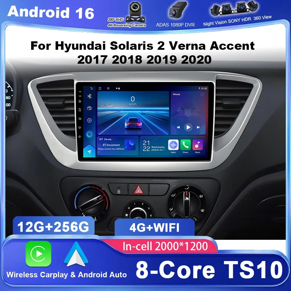 Android Carplay For Hyundai Solaris 2 Verna Accent 2017 2018 2019 2020 Auto Radio Stereo G