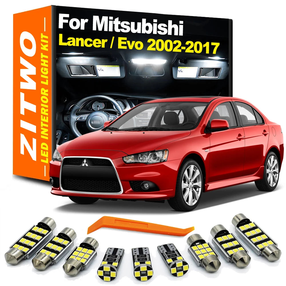 ZITWO LED Bulb Interior Light Kit For Mitsubishi Lancer Evo Evolution 7 8 9 10 V for Mitsubishi 2002-2015 - Canbus LED C