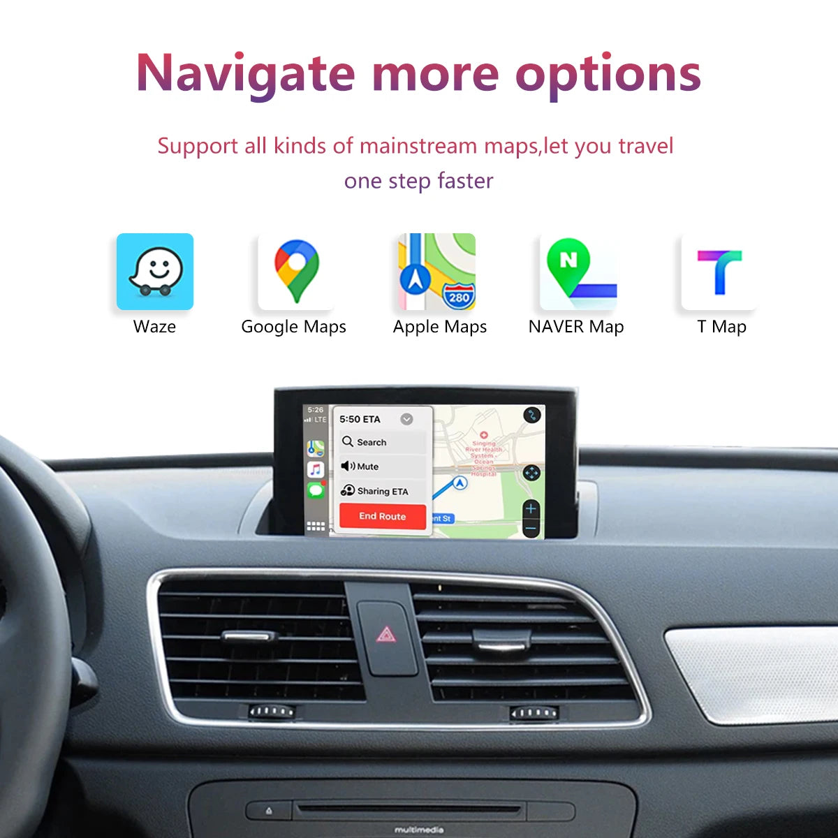 Wireless CarPlay Android Auto For Audi A1 Q3 2012-2018 2G/3G MMI HN+ RMC With AirPlay Mirr