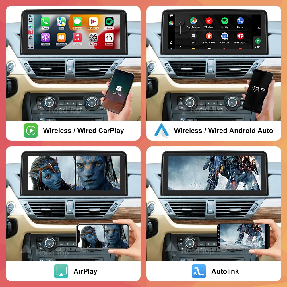 10.25'' 12.3'' 1920*720 Wireless CarPlay Android Auto Car Multimedia for BMW X1 E84 2009-2 | AUTOKITSHOP