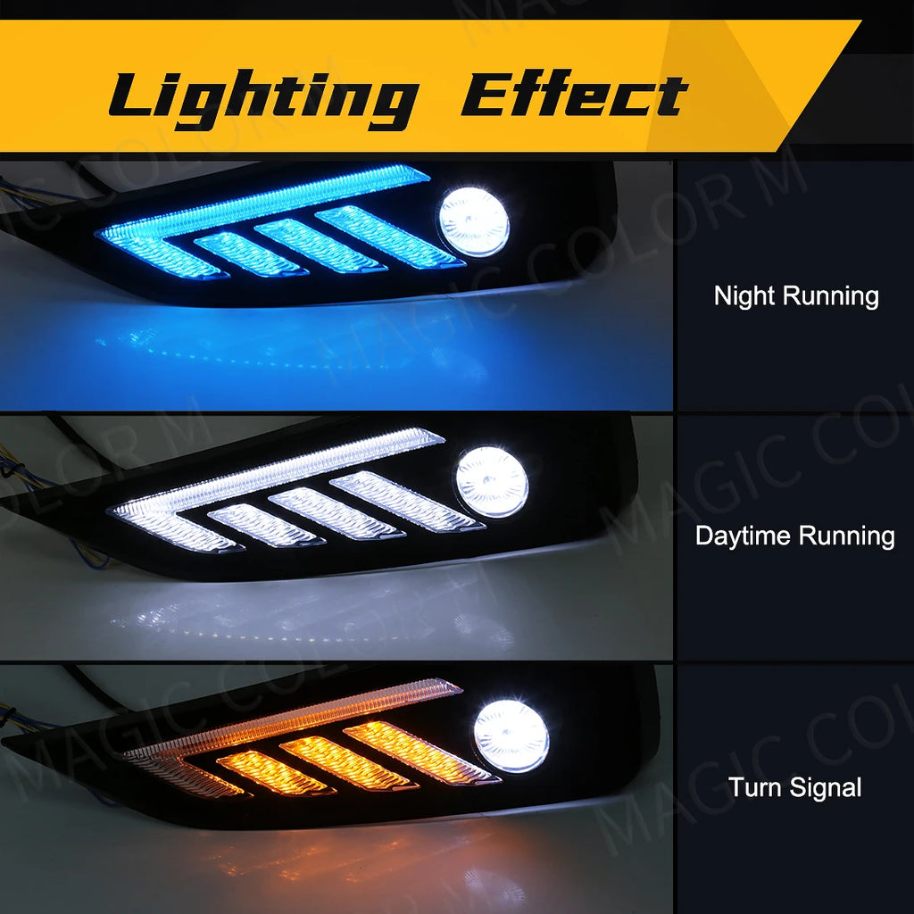 For MG MG5 2021 2022 Morris Garages LED Daytime Running Lights DRL Fog Lamps Turn Signal W | AUTOKITSHOP