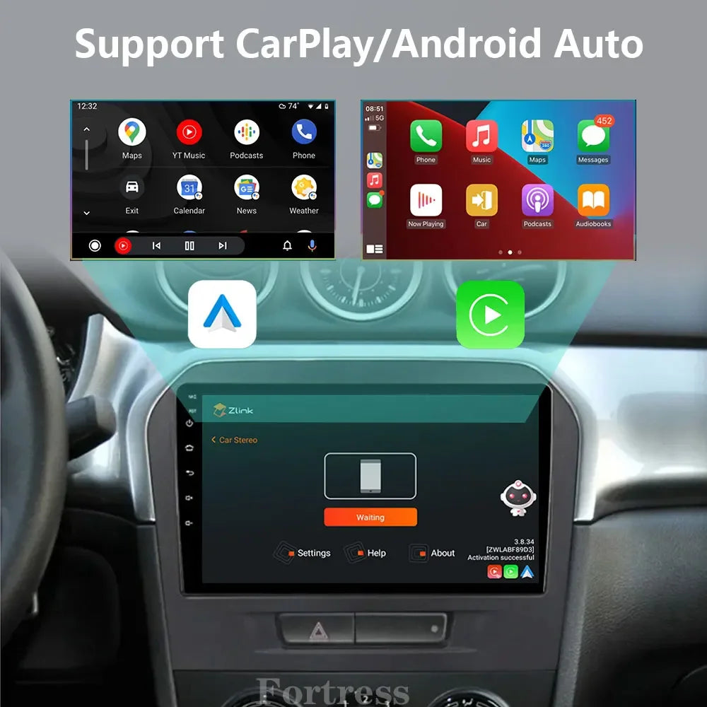 Android 16 For Suzuki Vitara 4 2017 - 2022 Car Radio Multimedia Video Player GPS Navigatio