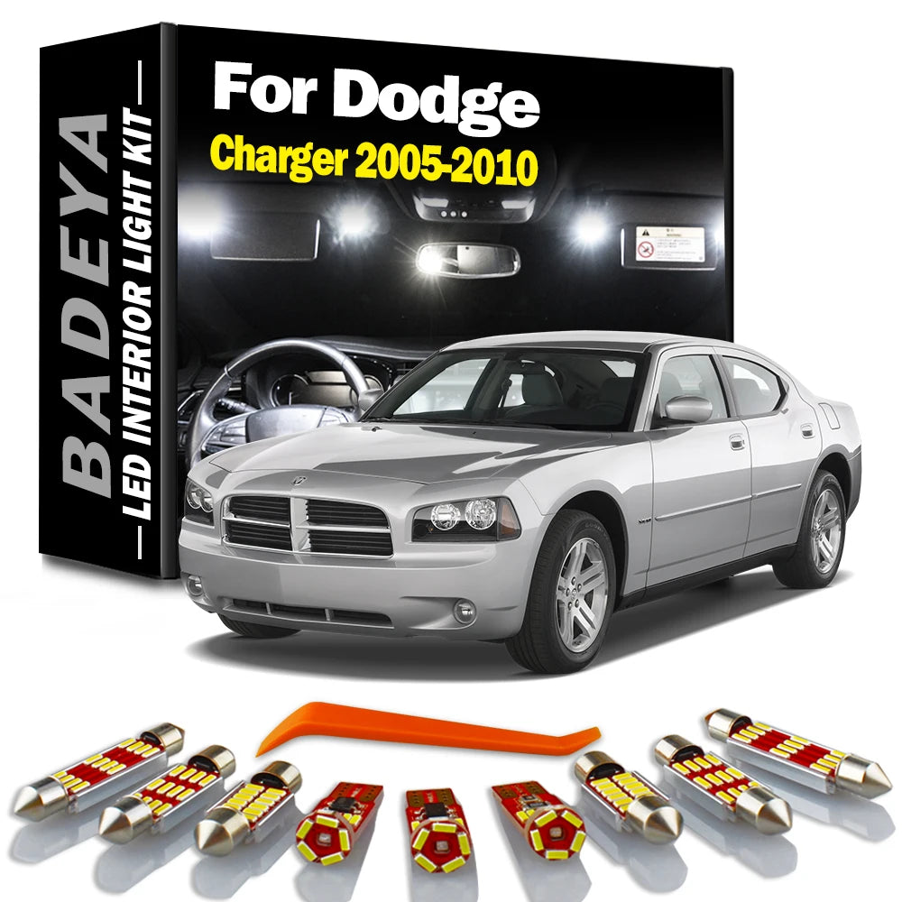 Canbus Door Sun Visor Bulbs For Dodge Charger 2005 2006 2007 2008 2009 2010 Car LED Interi