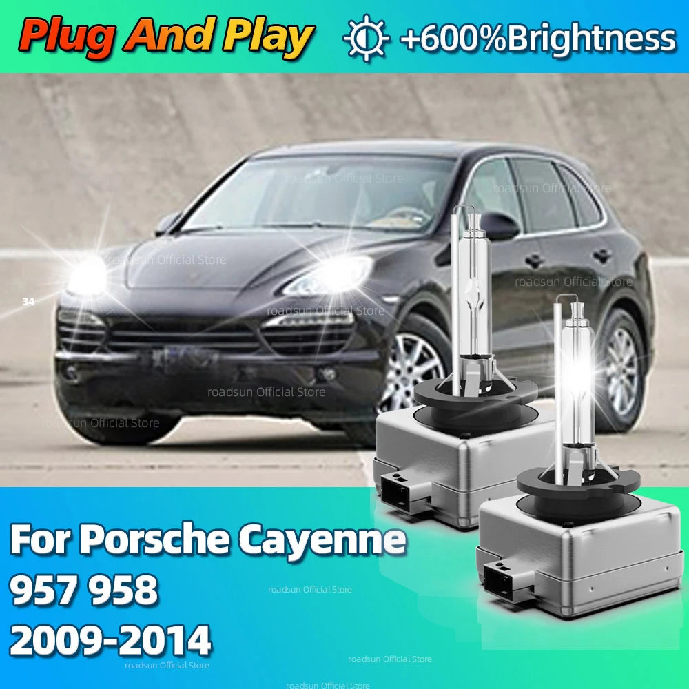 35W HID Car Bulb Xenon Headlight 10000LM Bright D1S Lamp 6000K For Porsche Cayenne 957 958