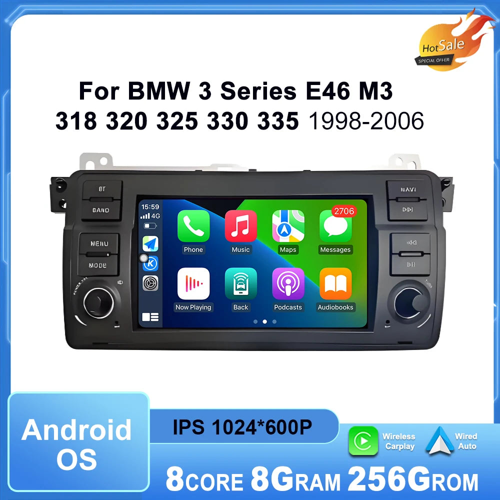 7 ''Android OS Touch Screen Car Radio Multimedia Player for BMW E46 3 318/320/325/330/335
