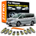 ZITWO 12Pcs LED Interior Dome Map Light Bulb Kit For Nissan Serena C26 2011 2012 for Nissan C26 - Canbus LED Car Light