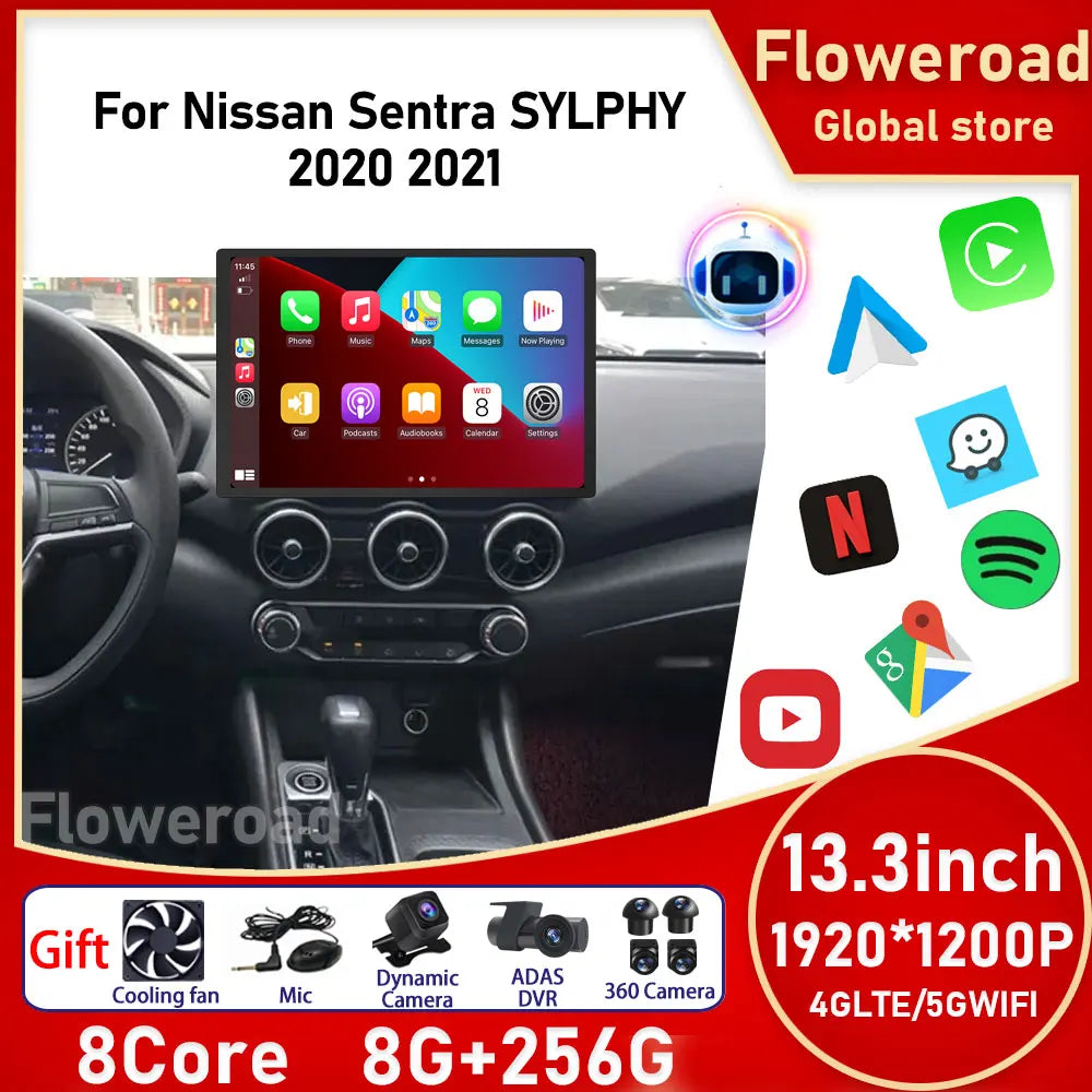 13.1 inch Android 15 For Nissan Sentra SYLPHY 2020 2021 Car Multimedia Player Radio GPS Na | AUTOKITSHOP