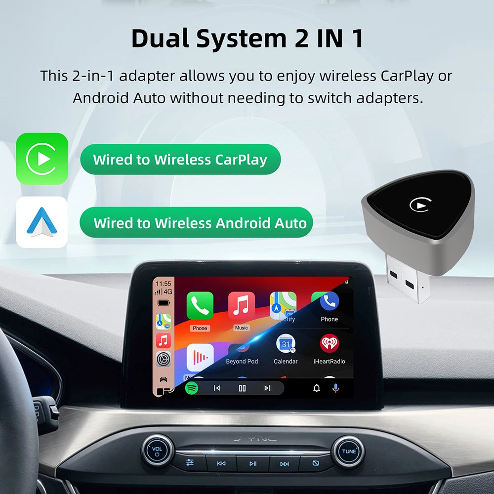 Wireless CarPlay Android Auto Adapter USB Dongle Smart Mini Box Plug And Play Universal Fo | AUTOKITSHOP