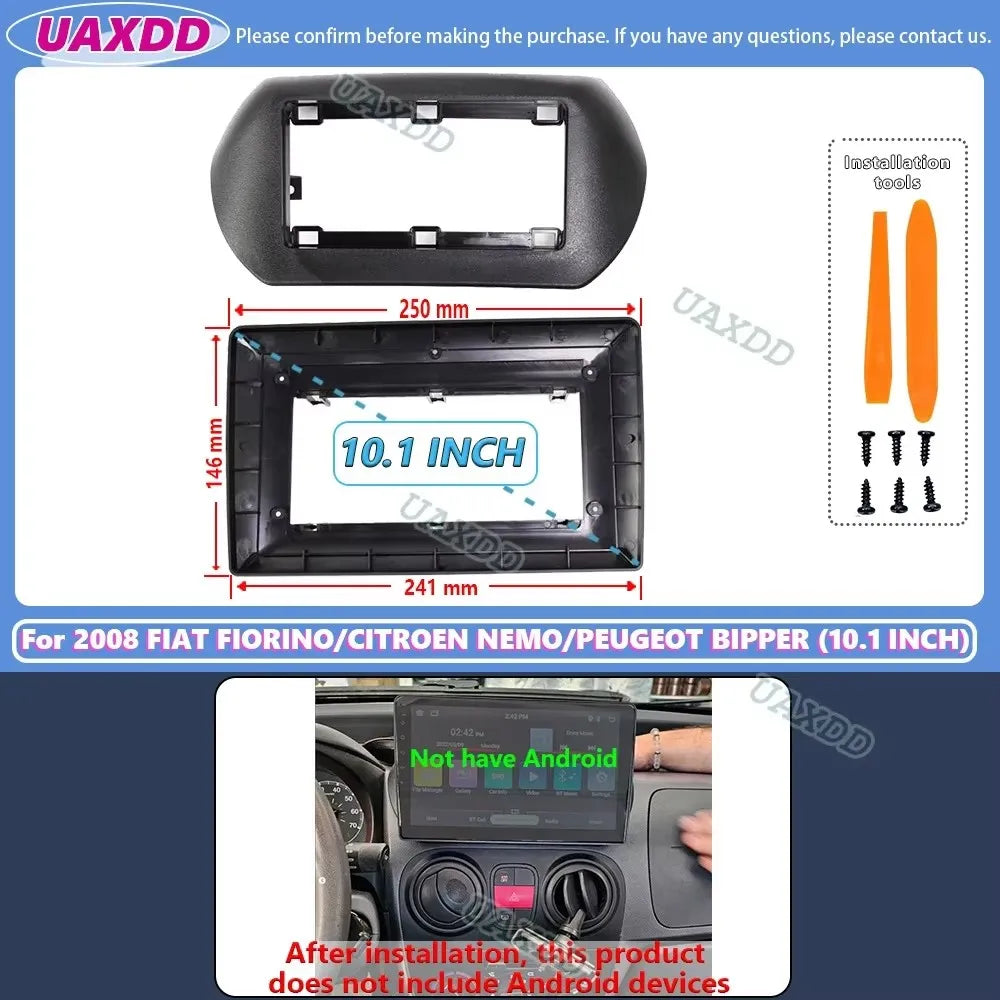 For 2008 FIAT FIORINO CITROEN NEMO PEUGEOT BIPPER QUBO 10INCH 2 Din Car Android frame pane