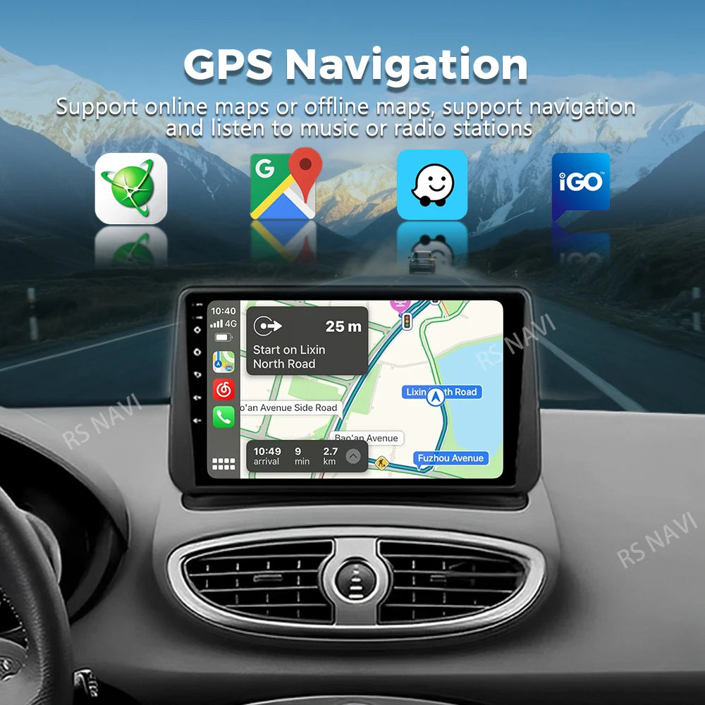 Plug and Play Android 16 For Renault Clio 3 2005-2014 2K QLED Android Car Radio Multimedia