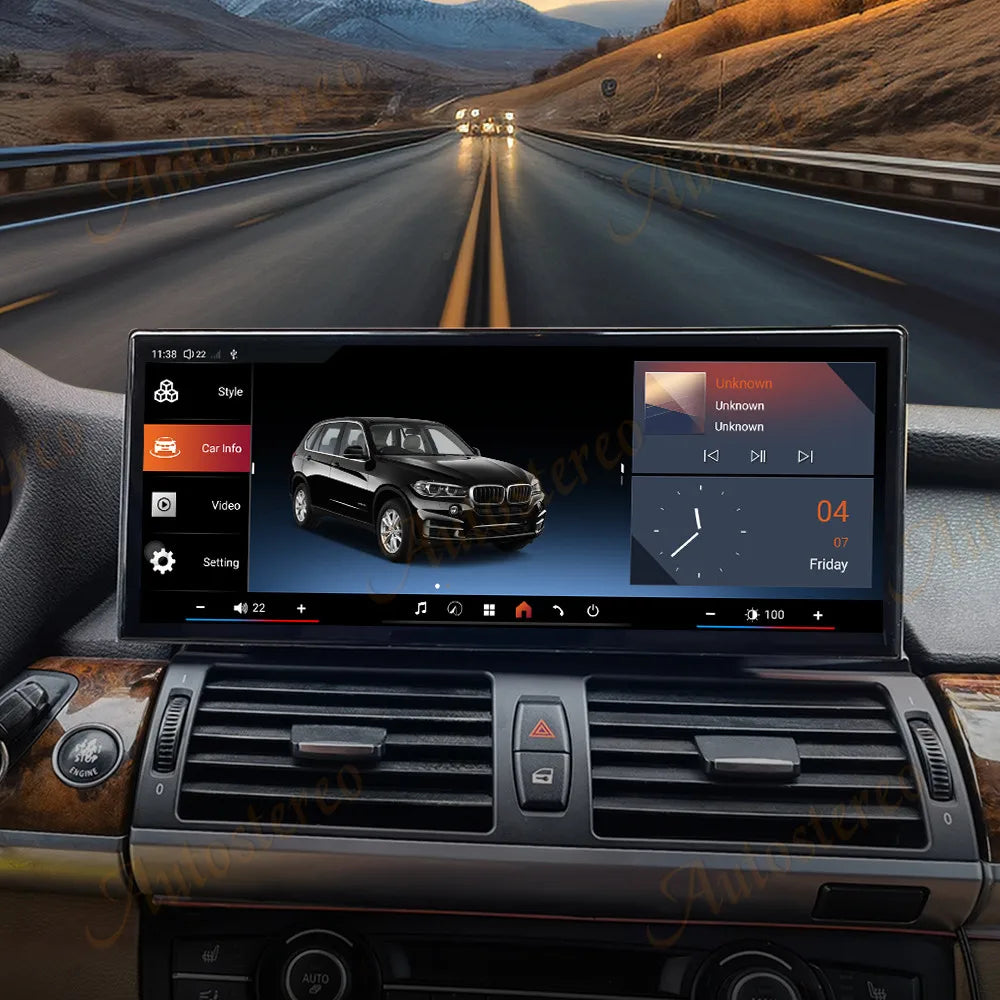 ID9 12.9 Inch Android 14 For BMW X5 Series E70 X6 E71 2007-13 Car Multimedia Player GPS Na