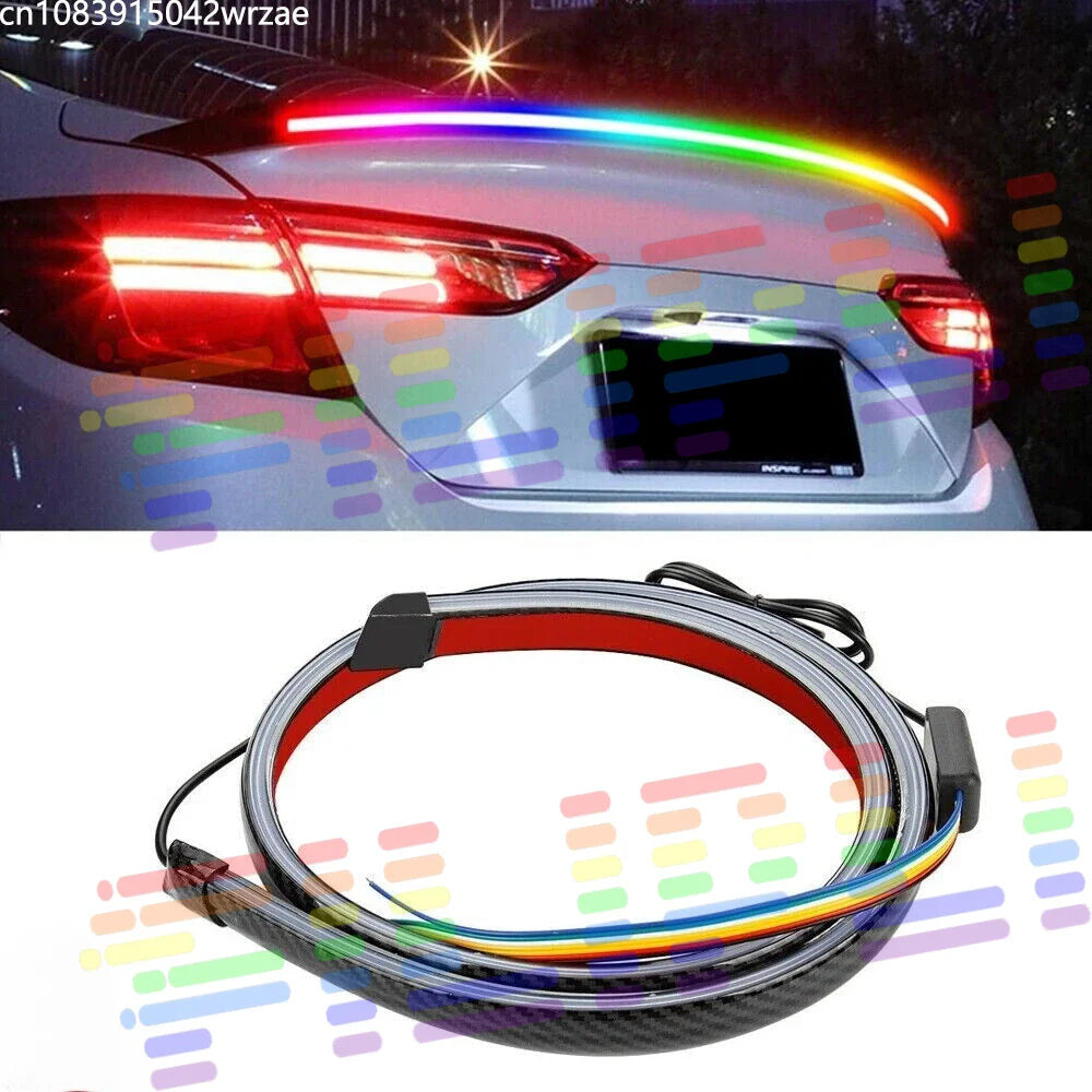 1.3M Led Tail Spoiler Light RGB multicolor Car Turn Signal Driving Brake Flash Trunk Lip R | AUTOKITSHOP
