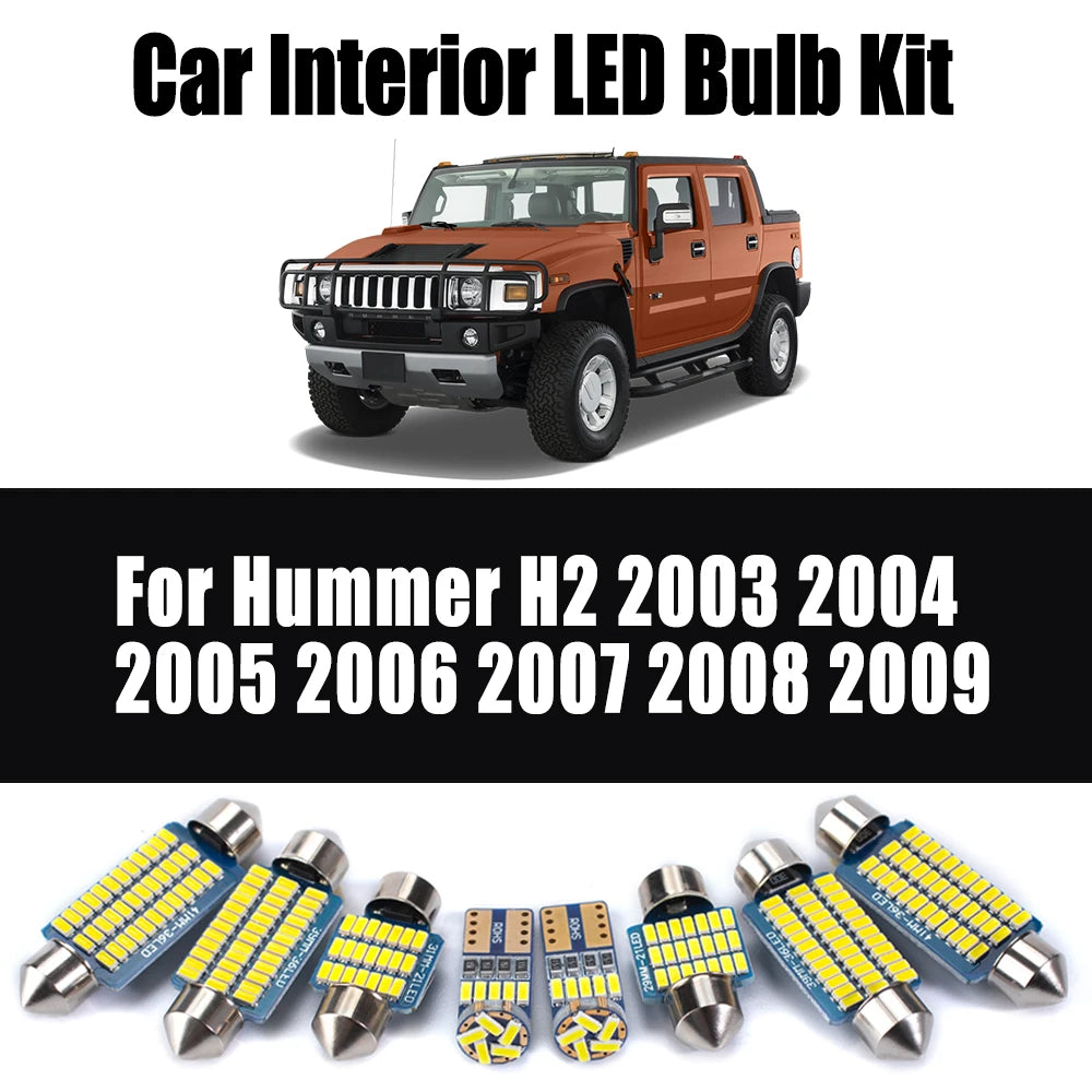 15-Piece LED Interior Light Kit for Hummer H2 - Canbus Error-Free Bulbs | AUTOKITSHOP