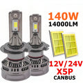 X5P 140W H7 LED Headlight Bulbs 14000LM H1 H8 H4 H7 H11 HB3 HB4 9005 9006 9012 Car LED Fog