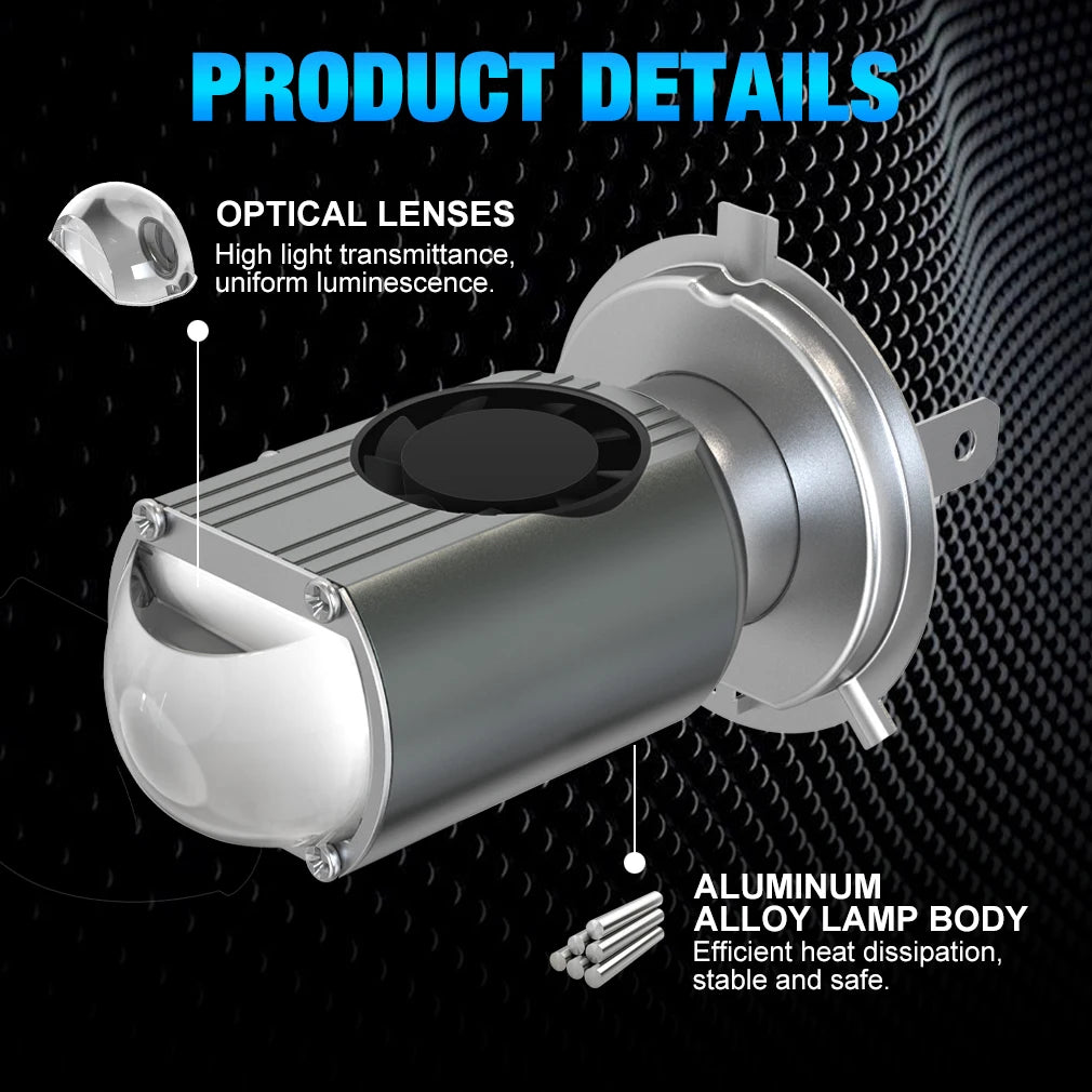 XSTORM H4 LED Canbus BA20D Led Lens Protector Headlight Motorcycle Lamps White Yellow Hi L