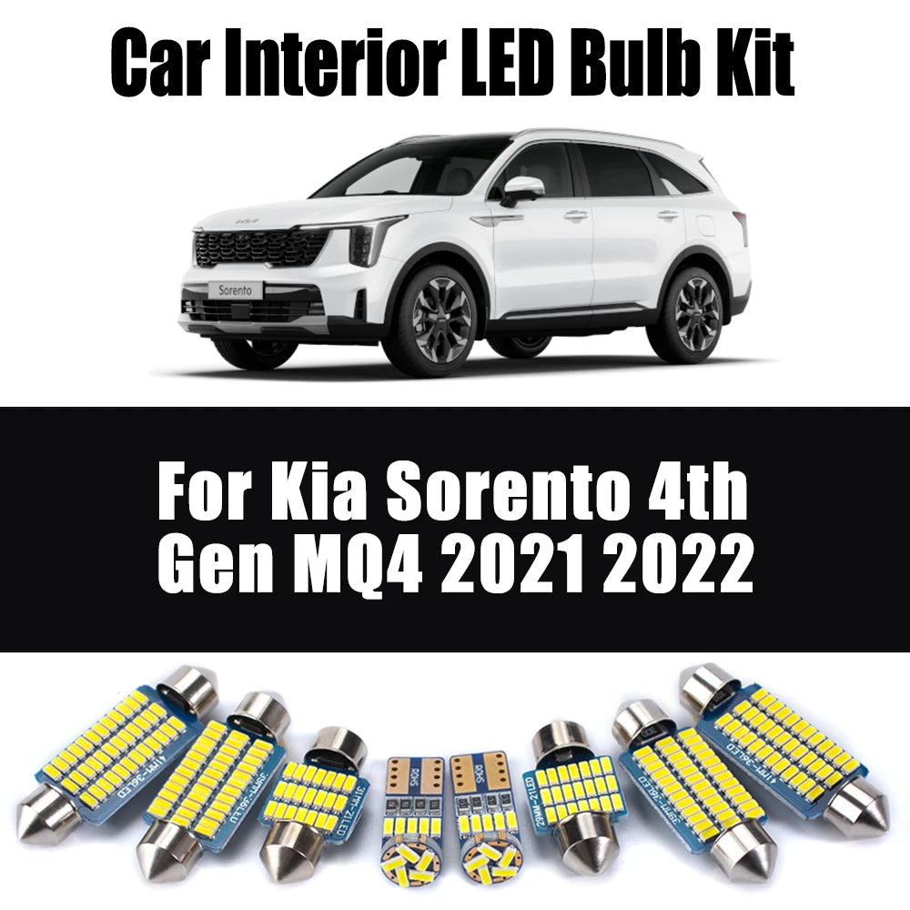 9-Piece LED Interior Light Kit for Kia Sorento 4th Gen MQ4 - Canbus Error-Free Bulbs | AUTOKITSHOP