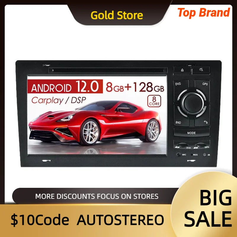 For Audi A8 1993-2004 Android 13 Car DVD Player GPS Navigation Auto Stereo Radio Multimedi