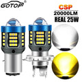 20000LM 25W Motorcycle Headlights H4 BA20 LED Bulbs Lens CSP LED Moto High/Low Beam Led Bu